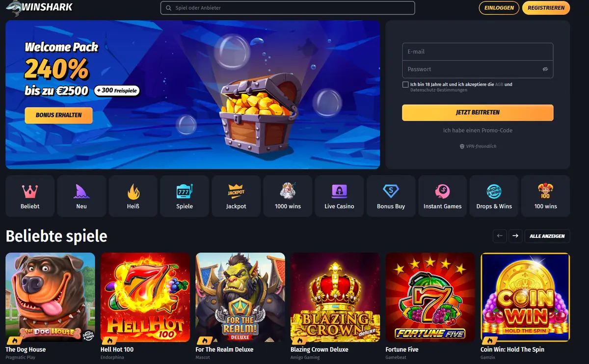 Winshark Schnelle Auszahlung Online Casino